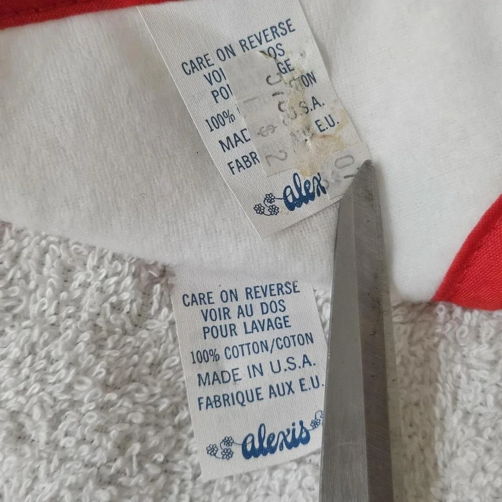 Vintage First Christmas Baby Bib 70s 80s Alexis USA Embroidered 100% Cotton
